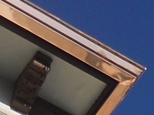 Copper gutters Boca Raton detail
